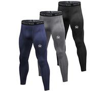 MEETWEE Legging Homme, Running Pantalon de Compression Sport Collant Séchage Rapide Baselayer Long Tight pour Gym Jogging Cyclisme - Gris/Bleu/Noir - M