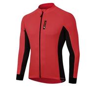 MEETWEE Men's Cycling Jersey Long Sleeve Maillot de Cyclisme, Rouge-1-long, S Homme