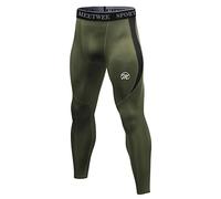 MEETWEE Pantalon de Compression Homme, 3/4 Fitness Legging Sport Collant Séchage Rapide Baselayer Tight pour Gym Jogging Cyclisme ,Vert,L