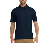 MEETWEE Polo de Golf à Manches Courtes pour Homme - Séchage Rapide - Décontracté - T-Shirt de Sport - T-Shirt d'extérieur - Polo d'été, Marine de Guerre., XXL