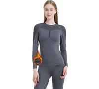 MEETWEE sous vêtements Thermiques Fonctionnels pour Femmes Femmes Automne Hiver Pantalons Chauds Top Chaud Femmes Ski, Sports de Plein air sous - vêtements Chauds (Gris, L)