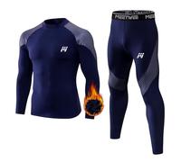 MEETWEE Sousvêtements Thermiques pour Homme, Hiver Respirant Sousvêtements Thermiques Ensemble Long Chemise Thermique et Pantalon Thermique Combinaison de Compression pour Homme Ski