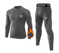 MEETWEE Sousvêtements Thermiques pour Homme, Hiver Respirant Sousvêtements Thermiques Ensemble Long Chemise Thermique et Pantalon Thermique Combinaison de Compression pour Homme Ski