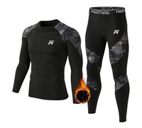 MEETWEE Sousvêtements Thermiques pour Homme, Hiver Respirant Sousvêtements Thermiques Ensemble Long Chemise Thermique et Pantalon Thermique Combinaison de Compression pour Homme Ski