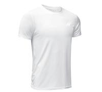 MEETWEE T-Shirt de Sport Homme, Baselayer Manches Courtes Maillot Running Tee Shirt Vetement de Fitness Football Jogging, Blanc, M