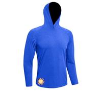 MEETWEE T-Shirt Homme Manches Longues Capuche UPF 50+ Protection UV - Haut Été Séchage Rapide Léger Respirant pour Pêche Randonnée Plage Mer