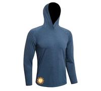 MEETWEE T-Shirt UV Homme Manches Longues Capuche,Bleu Violet,S