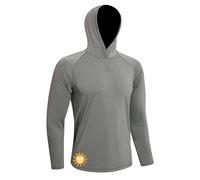 MEETWEE T-Shirt UV Homme Manches Longues Capuche,Gris chamelle,L