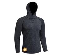 MEETWEE T-Shirt UV Homme Manches Longues Capuche,Gris foncé,XXL