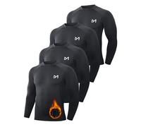 MEETWEE Tee Shirt Compression Thermique Homme Manches Longues,4Noir,L