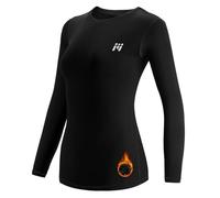 MEETWEE Tee Shirt Thermique Femme, Manche Longue Maillot de Compression Base Layer sous-Vêtements Thermique pour Sports Ski Running