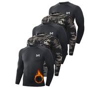 MEETWEE Tee Shirt Thermique Homme, sous-Vêtements Thermiques de Compression à Manches Longues Chemises de Sport pour Hommes Running Gym