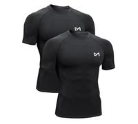 MEETYOO 2pcs Tee Shirt Compression Homme,Maillot de Fitness Fonctionnel à Manches Courtes Maillot de Sport Homme Respirant Maillot de Course pour Sports Jogging Musculation