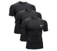 MEETYOO 3pcs Tee Shirt Compression Homme,Maillot de Fitness Fonctionnel à Manches Courtes Maillot de Sport Homme Respirant Maillot de Course pour Sports Jogging Musculation