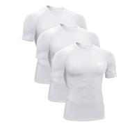 MEETYOO 3pcs Tee Shirt Compression Homme,Maillot de Fitness Fonctionnel à Manches Courtes Maillot de Sport Homme Respirant Maillot de Course pour Sports Jogging Musculation