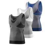 MEETYOO Débardeur Compression Homme, Maillot de Corps Ventre Plat Minceur Gilet Invisible Amincissant sans Manches Body Shaper Tee Shirt