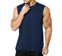 MEETYOO Debardeur Homme, T-Shirt sans Manches Maillot Running Tee Shirt pour Sports Jogging Musculation (Bleu, XL)