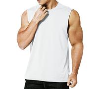 MEETYOO Debardeur Homme, T-Shirt sans Manches Maillot Running Tee Shirt pour Sports Jogging Musculation (Blanc, S)