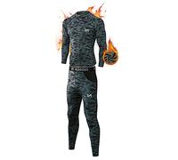 MEETYOO Ensemble de sous-Vêtements Thermiques Homme, Sport Base Layer Maillot Manches Longues Pantalon Quick Dry Sou Vetement pour L'entraînement Ski Running Randonnée