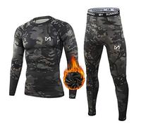 MEETYOO Ensemble de sous-Vêtements Thermiques Homme, Sport Base Layer Maillot Manches Longues Pantalon Quick Dry Sou Vetement pour L'entraînement Ski Running Randonnée