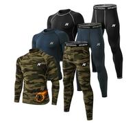 MEETYOO Ensemble sous-Vêtement Compression Thermique Homme,Noir/Bleu/Camou Vert,M