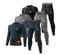 MEETYOO Ensemble sous-Vêtement Compression Thermique Homme,Noir+Gris+Bleu,XL