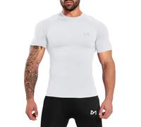 MEETYOO T-Shirt de Compression Homme, Maillot de Fitness Fonctionnel à Manches Courtes, Respirant pour Sports, Jogging, Musculation