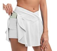 MEETYOO Jupes de Tennis Femme Jupe Short de Golf Sport Taille Haute Jupe Mini Jupe de Course Athlétiques avec Poche