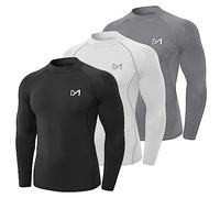 MEETYOO Maillot Compression Homme,Nero+Bianco+Grigio-Lunga,M