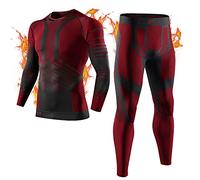 MEETYOO sous Vetement Thermiques Homme, Manche Longue Tee Shirt Thermiques Legging Sport Base Layer sous-Vêtements Ski pour Running Randonnée