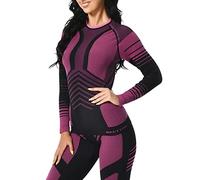 MEETYOO sous-vêtements Thermiques Femme, Ski sous Vetement Chauffant Sport Base Layer Manches Longues pour L'entraînement Running Randonnée Cyclisme