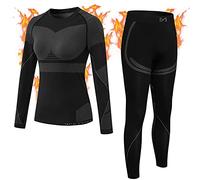 MEETYOO sous-vêtements Thermiques Femme, Ski sous Vetement Chauffant Sport Base Layer Manches Longues pour L'entraînement Running Randonnée Cyclisme