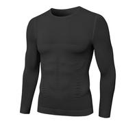 MEETYOO T-Shirt de Compression à Manches Longues pour Hommes Body Shaper Slimming Underwear T-Shirt
