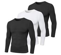 MEETYOO T-Shirt de Compression à Manches Longues pour Hommes Body Shaper Slimming Underwear T-Shirt