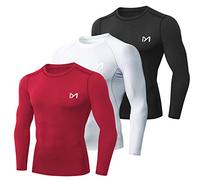 MEETYOO Tee Shirt Compression Homme Manche Longue, Baselayer Maillot Running Vetement Fitness pour Sports Jogging Musculation