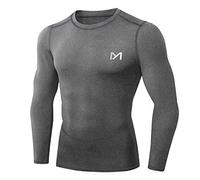 MEETYOO Tee Shirt Compression Homme Manche Longue, Baselayer Maillot Running Vetement Fitness pour Sports Jogging Musculation Chemise, Gris-2, XXL