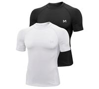 MEETYOO Tee Shirt Compression Homme Manche Court/Longue, Baselayer Maillot Running Vetement Fitness pour Sports Jogging Musculation