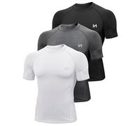 MEETYOO Tee Shirt Compression Homme Manche Court/Longue, Baselayer Maillot Running Vetement Fitness pour Sports Jogging Musculation