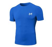 MEETYOO Tee Shirt de Compression à Manches Courtes Longue pour Hommes Baselayer Maillot Running Vetement Fitness pour Sports Jogging Musculation
