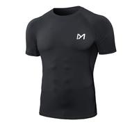 MEETYOO Tee Shirt de Compression à Manches Courtes Longue pour Hommes Baselayer Maillot Running Vetement Fitness pour Sports Jogging Musculation