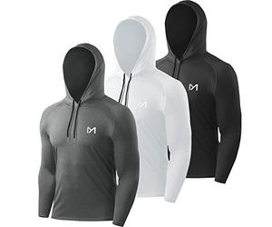 MEETYOO Tee-Shirt Manches Longues Homme,Noir + Gris + Blanc,M