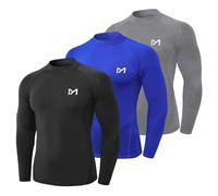 MEETYOO TMU27T Shirt, Noir+Gris+Bleu, S Men's