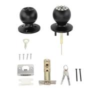 MEEVINWH Bouton de porte à clavier avec serrure et oule ronde, bouton de porte d'entrée électronique, pour porte d'appartement, bureau, garage de 35 à 55 mm d'épaisseur (Noire)