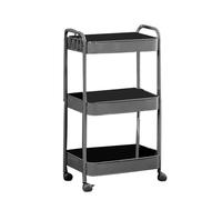 MEEVINWH Chariot Roulant Utilitaire à 3 Niveaux avec roulettes, Chariot de Rangement Multifonctionnel Mobile pour Cuisine et Salle de Bains (3 Niveaux)