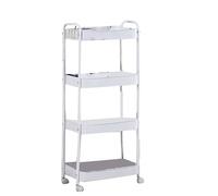 MEEVINWH Chariot Roulant Utilitaire à 3 Niveaux avec roulettes, Chariot de Rangement Multifonctionnel Mobile pour Cuisine et Salle de Bains (4 Couches)