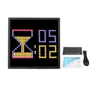 MEEVINWH Écran LED pixel, contrôle intelligent par application pour images personnalisées, animations, synchronisation de la musique, minuterie, alarme, thèmes intégrés, design moderne pour la