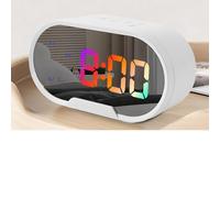 MEEVINWH Grand réveil numérique pour Chambre à Coucher, écran LED de 5,5 Pouces avec Deux Ports de Chargement USB, luminosité réglable, Fonction Snooze, Horloge de Bureau Moderne (Écran LED RVB)