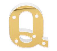 MEEVINWH Lampe LED décorative en forme de lettre Q dorée pour chambre à coucher, mariage, fête d'anniversaire, blanc chaud