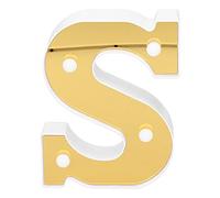 MEEVINWH Lettre lumineuse LED dorée S, veilleuse pour chambre, décoration de mariage ou d'anniversaire, blanc chaud