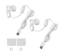 MEEVINWH Lot de 2 spots LED professionnels 5V USB à intensité variable, petits spots ronds pour vitrines, boîtes à bijoux, armoires d'entrée (Lumière blanche)